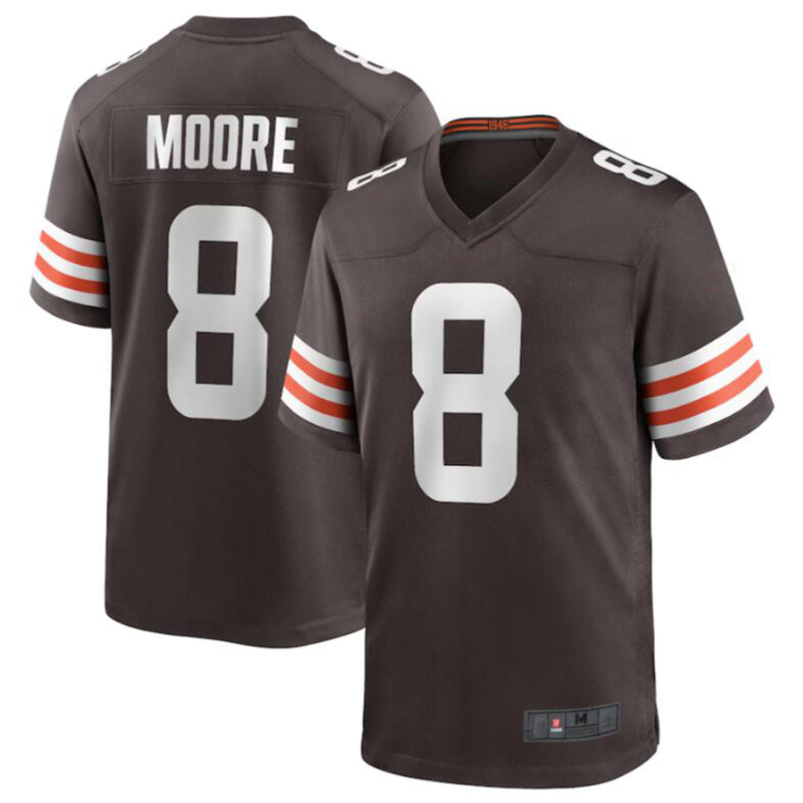 Kdoa C.Browns #8 Elijah Moore Brown Game Retired Player Jersey American Stitched Jerseys
