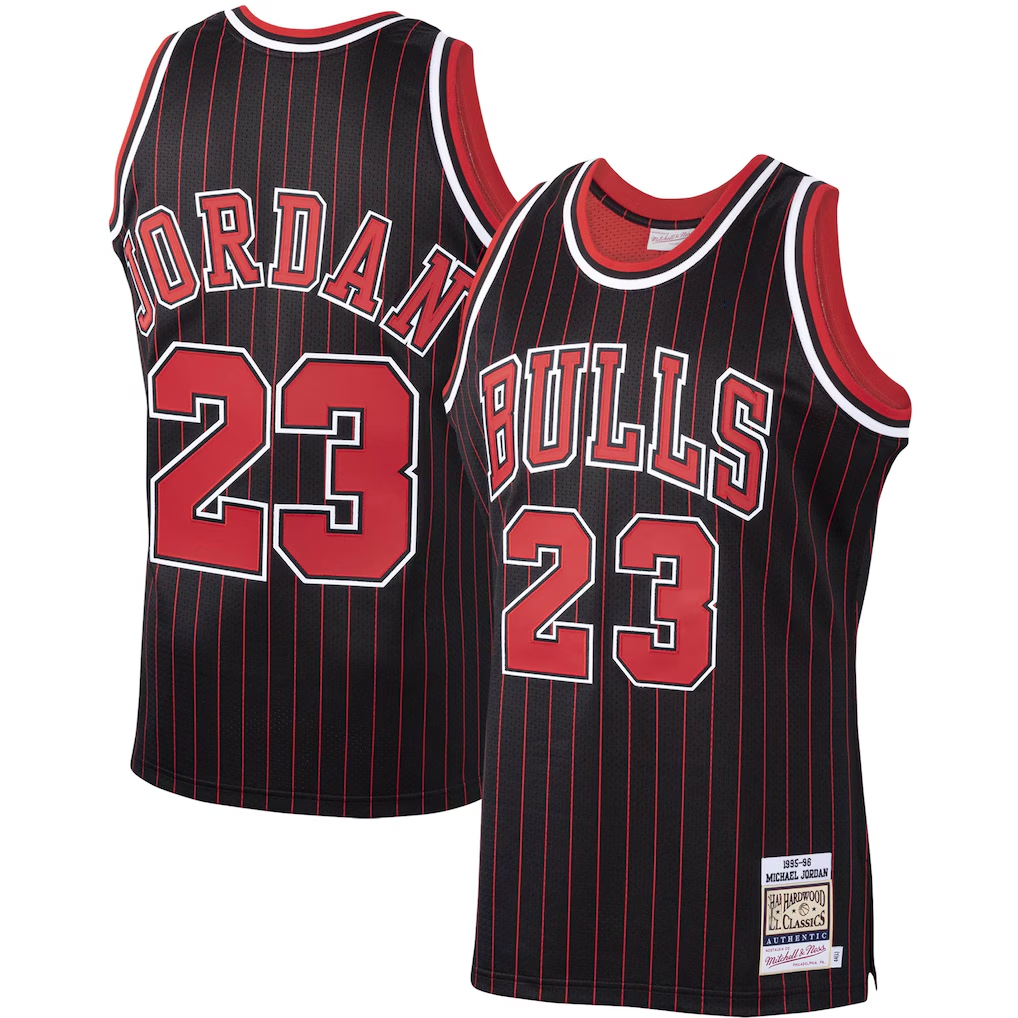 Kdoa C.Bulls #23 Michael Jordan Mitchell & Ness Black 1995-96 Hardwood Classics Authentic Jerseys