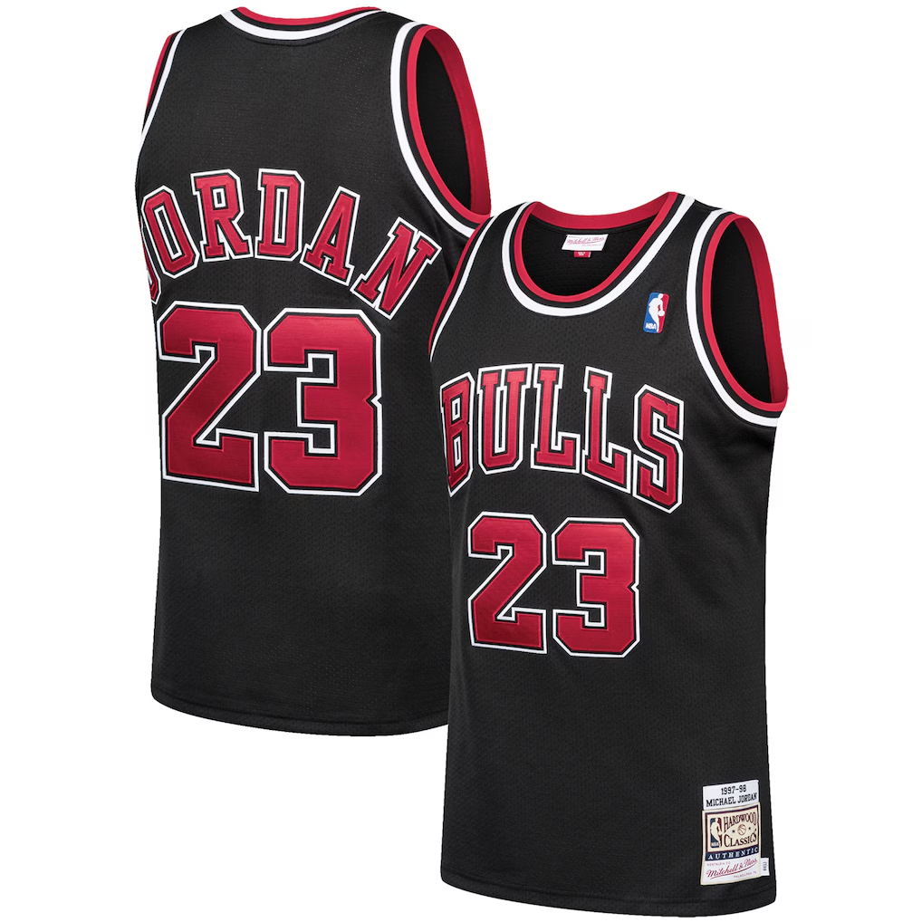 Kdoa C.Bulls #23 Michael Jordan Mitchell & Ness Black 1997-98 Hardwood Classics Authentic Jerseys