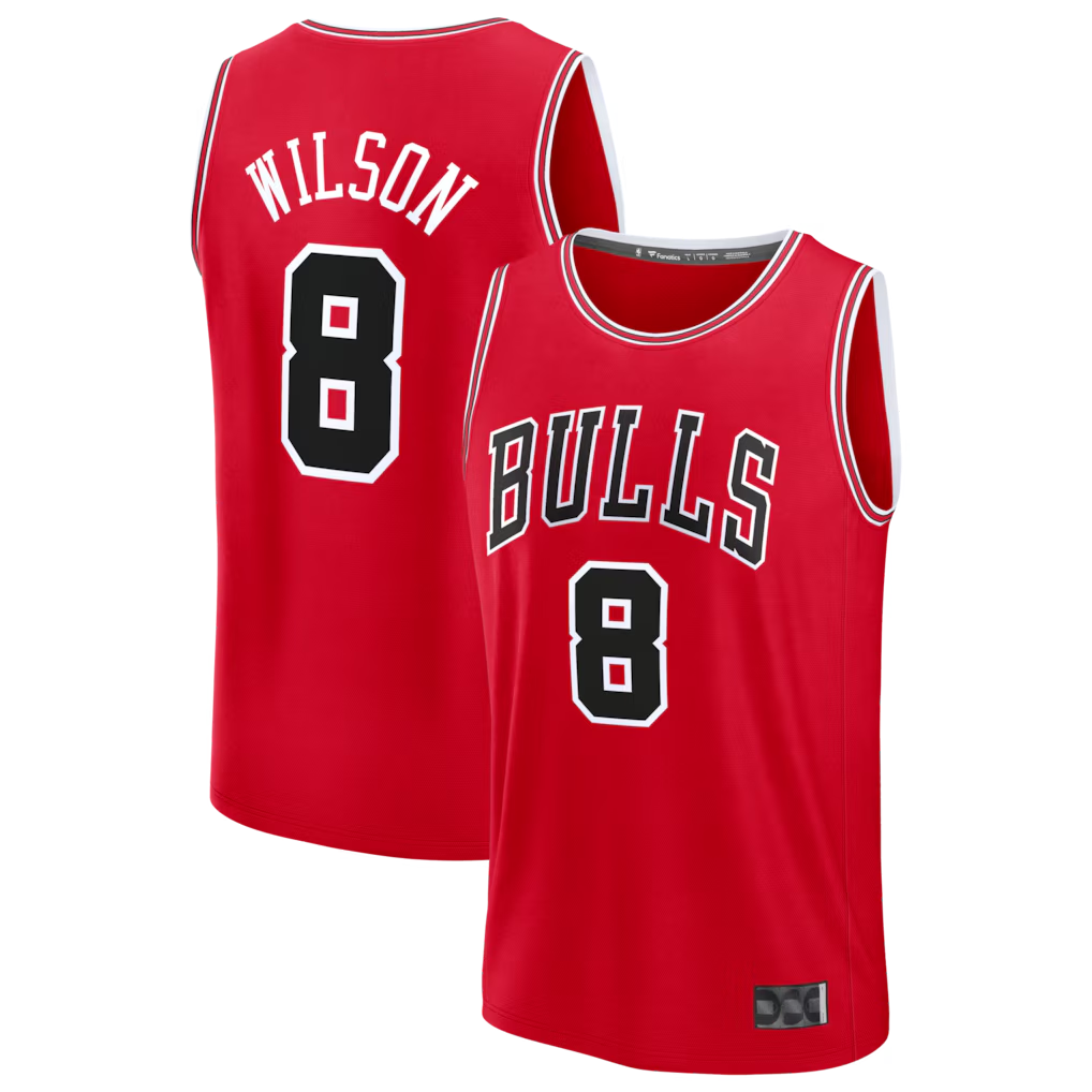 Kdoa C.Bulls #8 Caleb Wilson Red 2026 Draft First Round Pick Fast Break Jerseys - Icon Edition
