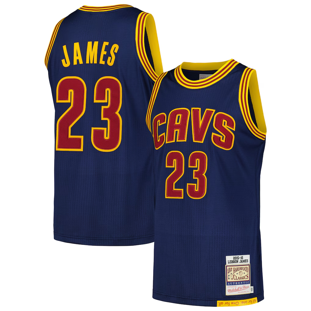 Kdoa C.Cavaliers #23 LeBron James Mitchell & Ness Navy 201516 Hardwood Classics Authentic Jerseys