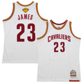 Kdoa C.Cavaliers #23 LeBron James Mitchell & Ness White 2015-16 Hardwood Classics Authentic Jerseys