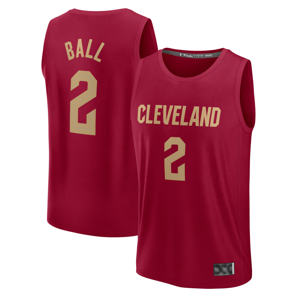 Kdoa C.Cavaliers #2 Lonzo Ball Wine Fast Break Replica Jerseys - Icon Edition