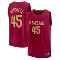 Kdoa C.Cavaliers #45 Donovan Mitchell Wine Fast Break Replica Jerseys - Icon Edition