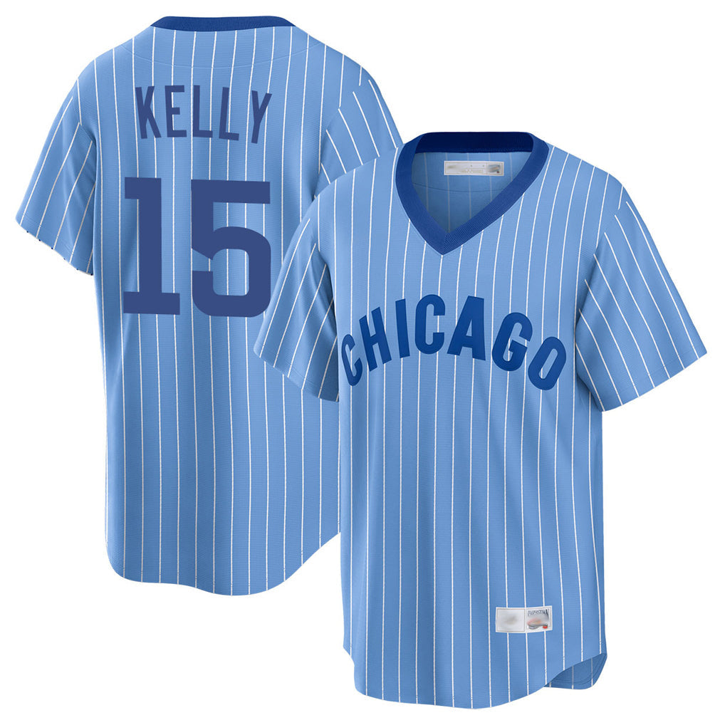 Kdoa C.Cubs #15 Carson Kelly Player Blue T-shirt Cooperstown Collection Limited Stitched Jerseys