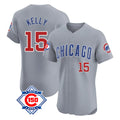 Kdoa C.Cubs #15 Carson Kelly Player Gray Road 150th Anniversary Limited Elite Home Stitched Jerseys