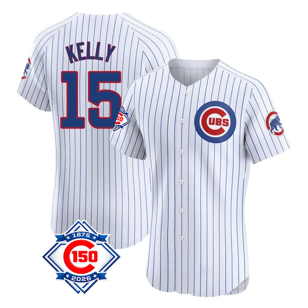 Kdoa C.Cubs #15 Carson Kelly Player White 150th Anniversary Limited Elite Home Game Stitched Jerseys