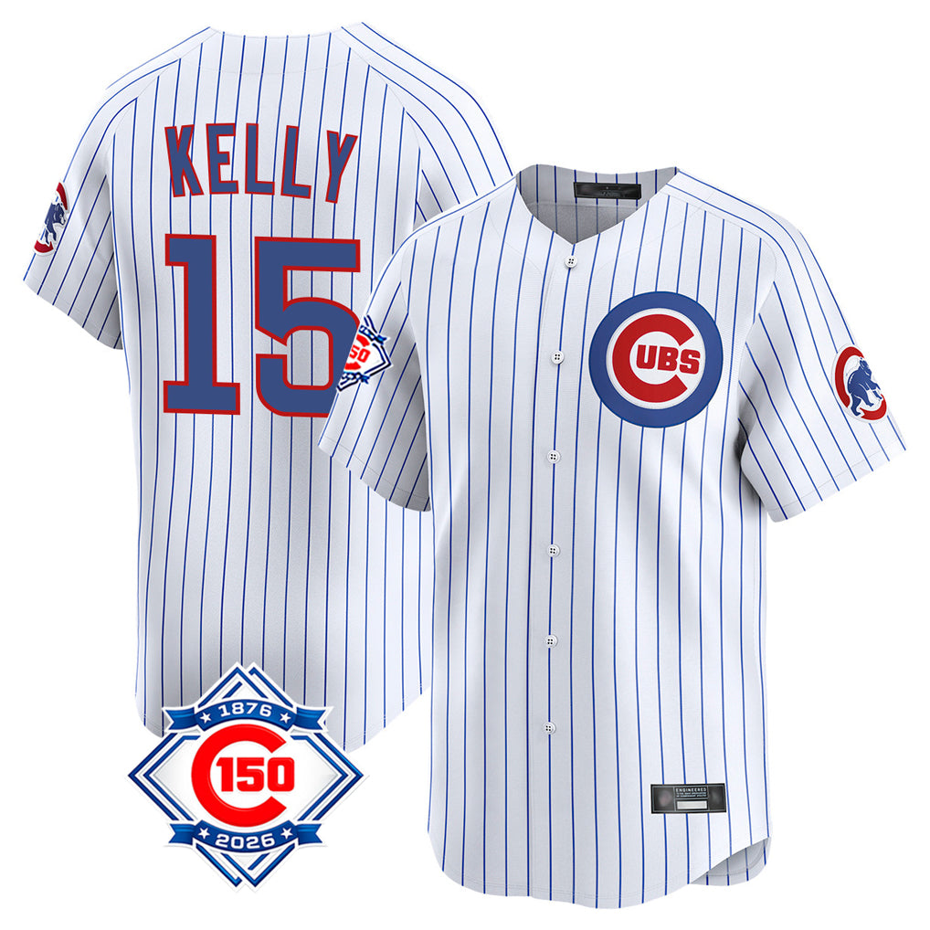 Kdoa C.Cubs #15 Carson Kelly Player White 150th Anniversary Limited Home Game Stitched Jerseys