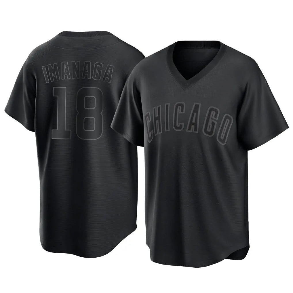 Kdoa C.Cubs #18 Shota Imanaga Player Black T-shirt Home Game Stitched Jerseys