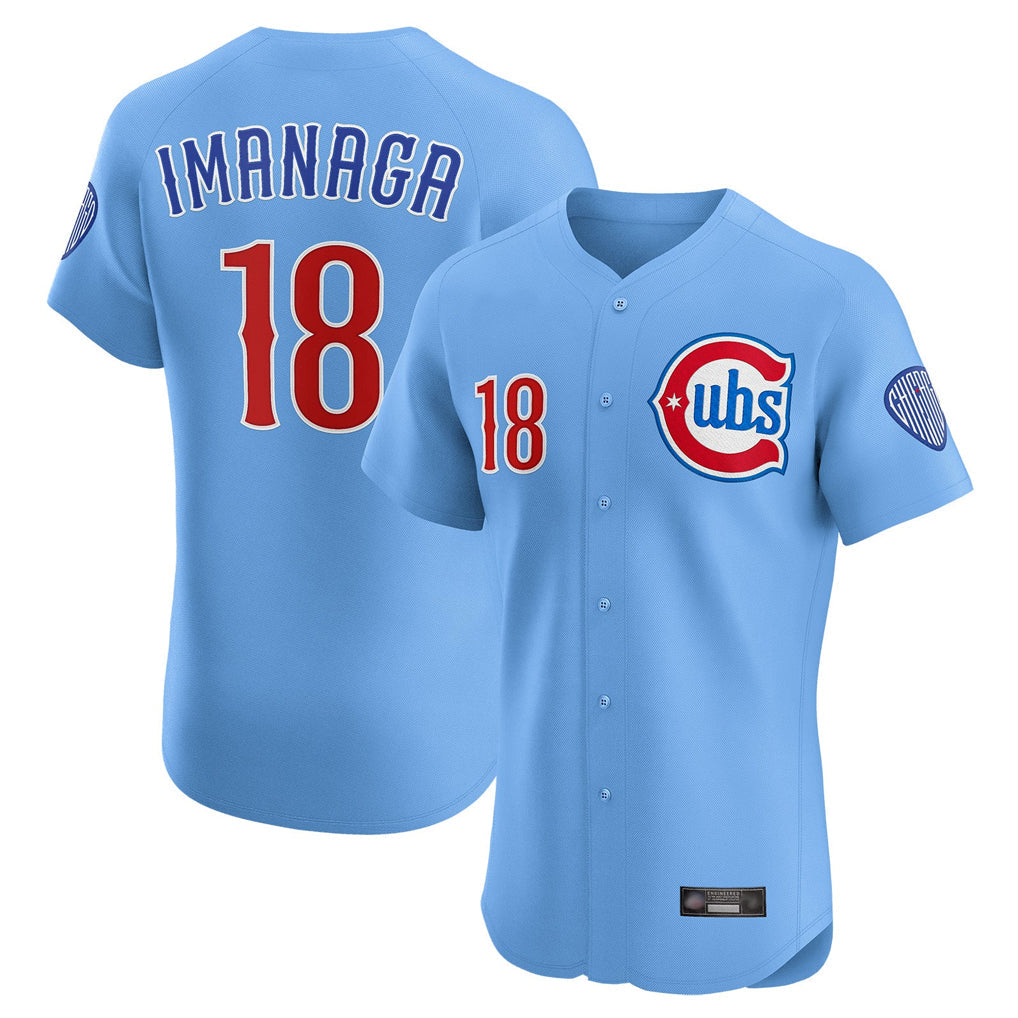 Kdoa C.Cubs #18 Shota Imanaga Player Light Blue Limited Elite Home Stitched Jerseys