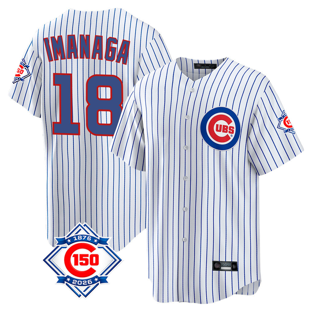Kdoa C.Cubs #18 Shota Imanaga Player White 150th Anniversary Home Game Stitched Jerseys