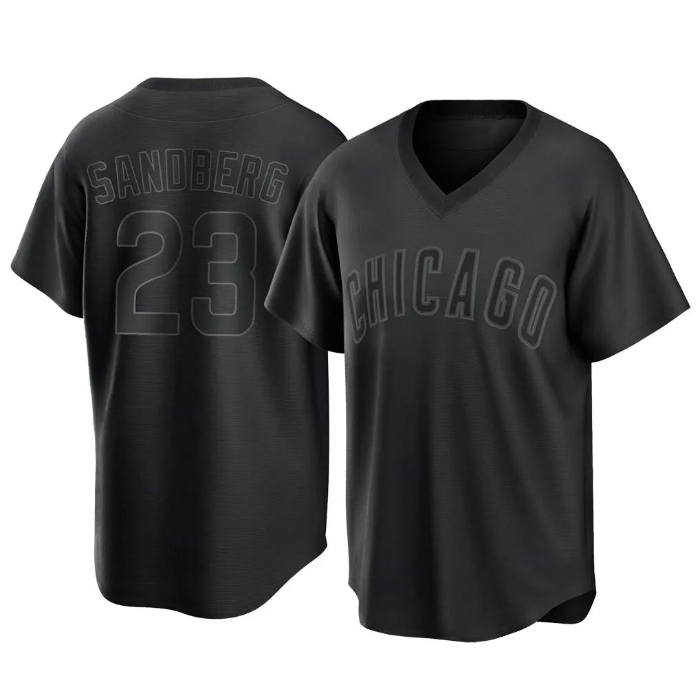 Kdoa C.Cubs #23 Ryne Sandberg Player Black T-shirt Home Game Stitched Jerseys