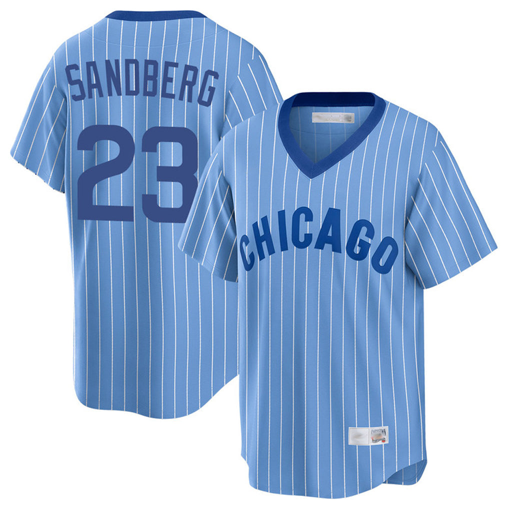 Kdoa C.Cubs #23 Ryne Sandberg Player Blue T-shirt Cooperstown Collection Limited Stitched Jerseys