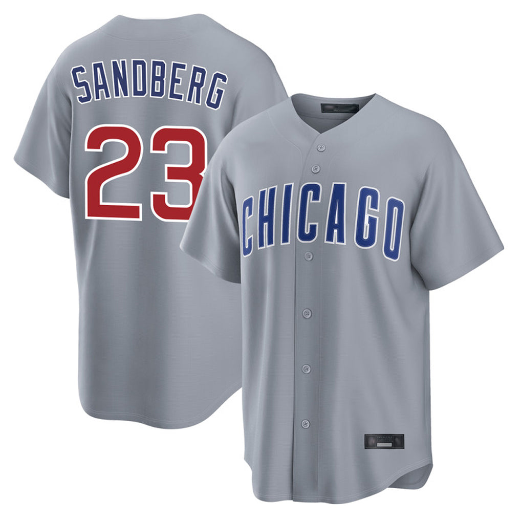 Kdoa C.Cubs #23 Ryne Sandberg Player Gray Home Game Stitched Jerseys