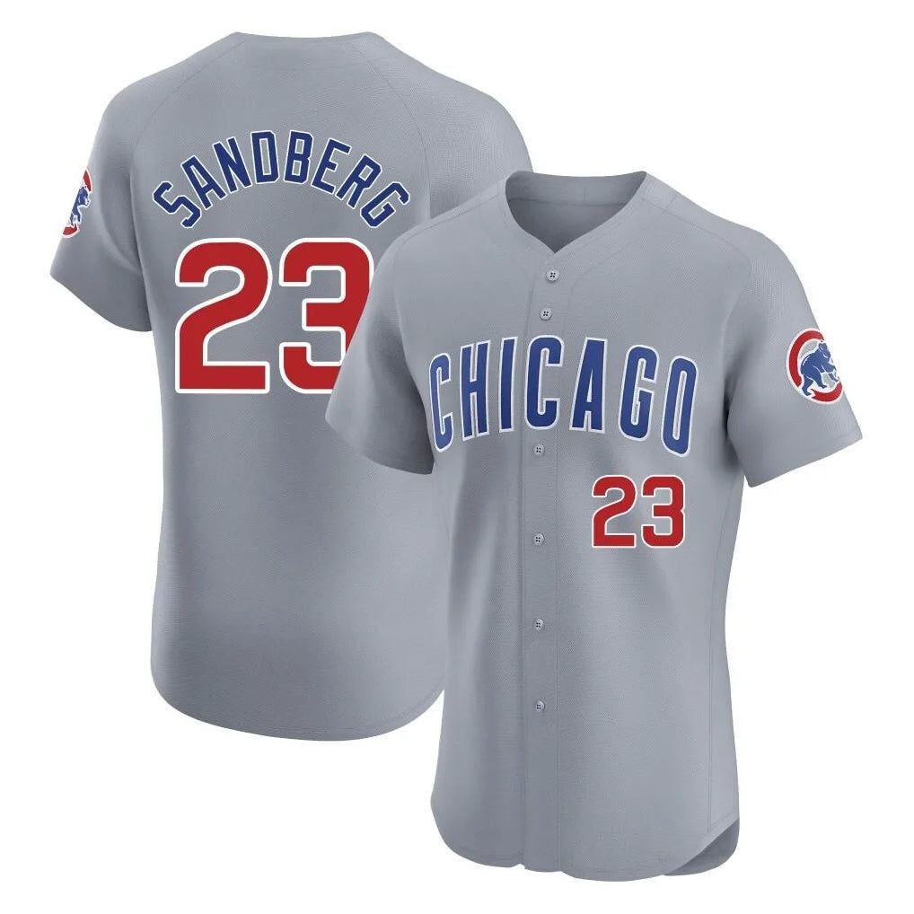 Kdoa C.Cubs #23 Ryne Sandberg Player Gray Road Limited Elite Home Stitched Jerseys
