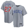 Kdoa C.Cubs #27 Seiya Suzuki Player Gray Home Game Stitched Jerseys