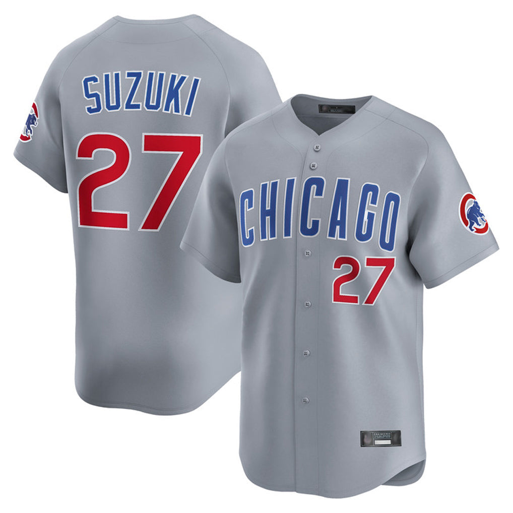 Kdoa C.Cubs #27 Seiya Suzuki Player Gray Road Limited Home Stitched Jerseys