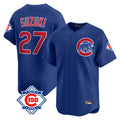Kdoa C.Cubs #27 Seiya Suzuki Player Royal 150th Anniversary Limited Home Stitched Jerseys