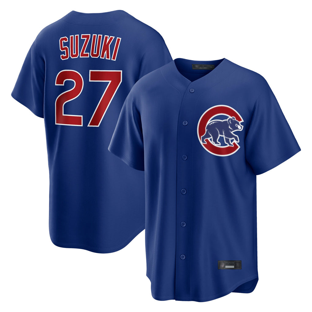 Kdoa C.Cubs #27 Seiya Suzuki Player Royal Home Game Stitched Jerseys