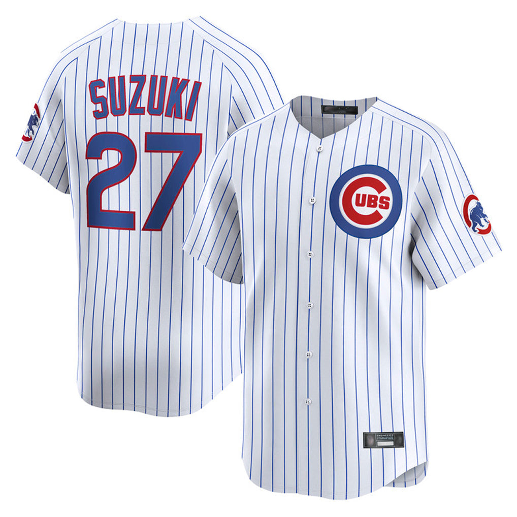 Kdoa C.Cubs #27 Seiya Suzuki Player White Limited Home Game Stitched Jerseys