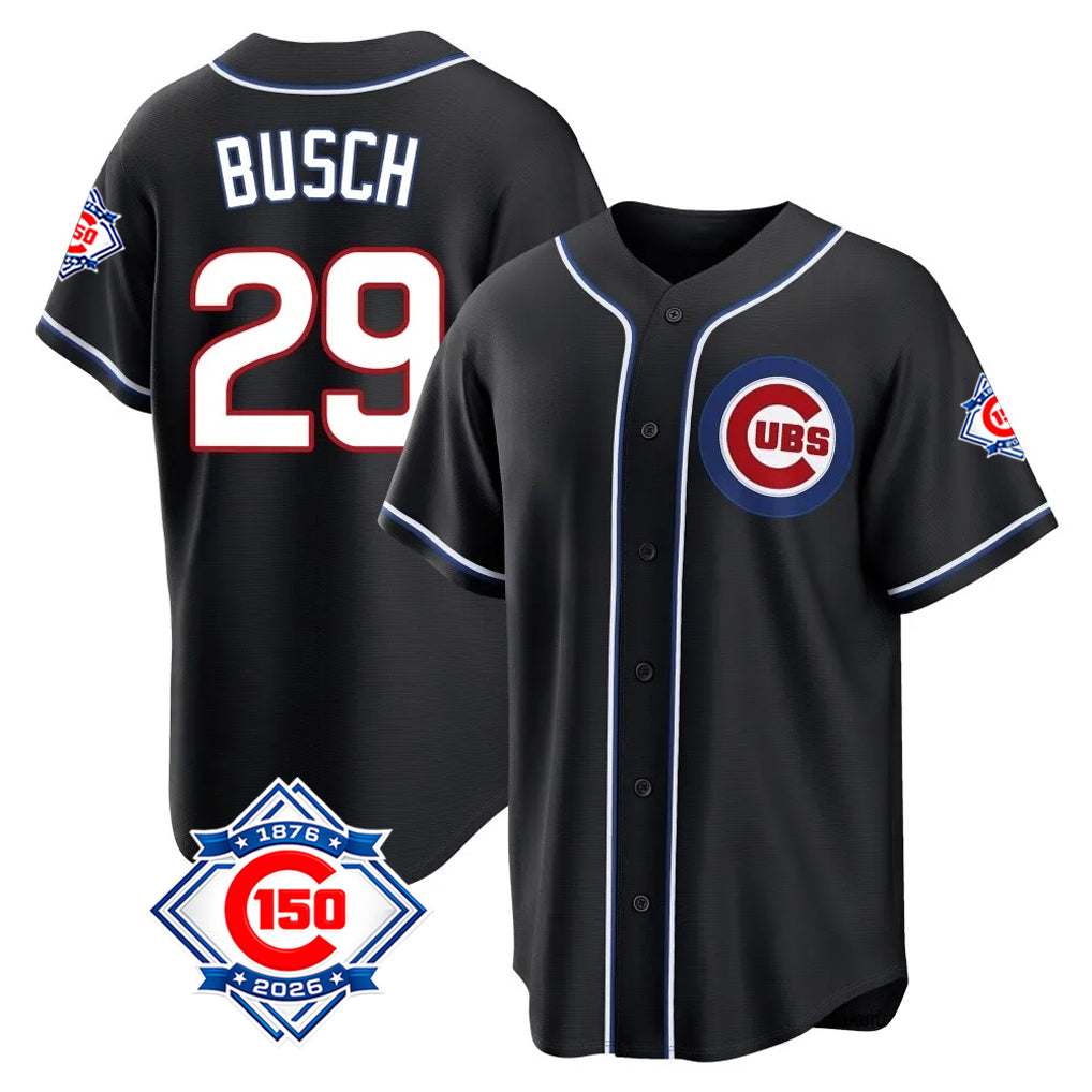 Kdoa C.Cubs #29 Michael Busch Player Black Fashion Out Game Stitched Jerseys