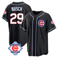 Kdoa C.Cubs #29 Michael Busch Player Black Fashion Out 150th Anniversary Game Stitched Jerseys