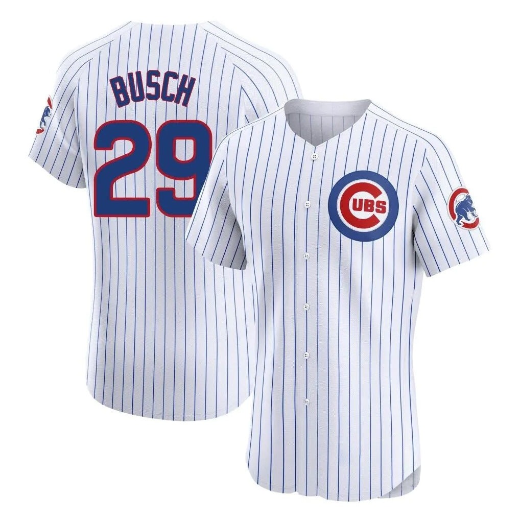 Kdoa C.Cubs #29 Michael Busch Player White Limited Elite Home Game Stitched Jerseys