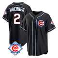 Kdoa C.Cubs #2 Nico Hoerner Player Black Fashion Out 150th Anniversary Game Stitched Jerseys