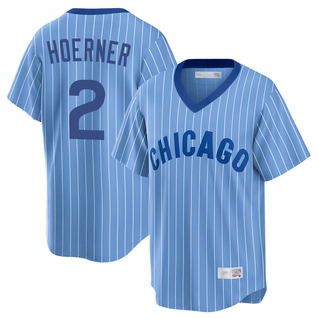 Kdoa C.Cubs #2 Nico Hoerner Player Blue T-shirt Cooperstown Collection Limited Stitched Jerseys
