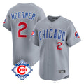 Kdoa C.Cubs #2 Nico Hoerner Player Gray Road 150th Anniversary Limited Home Stitched Jerseys
