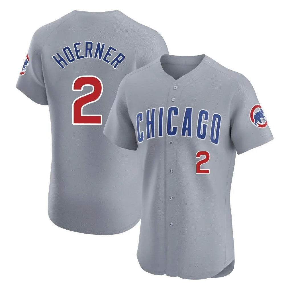 Kdoa C.Cubs #2 Nico Hoerner Player Gray Road Limited Elite Home Stitched Jerseys