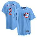 Kdoa C.Cubs #2 Nico Hoerner Player Light Blue Home Game Stitched Jerseys