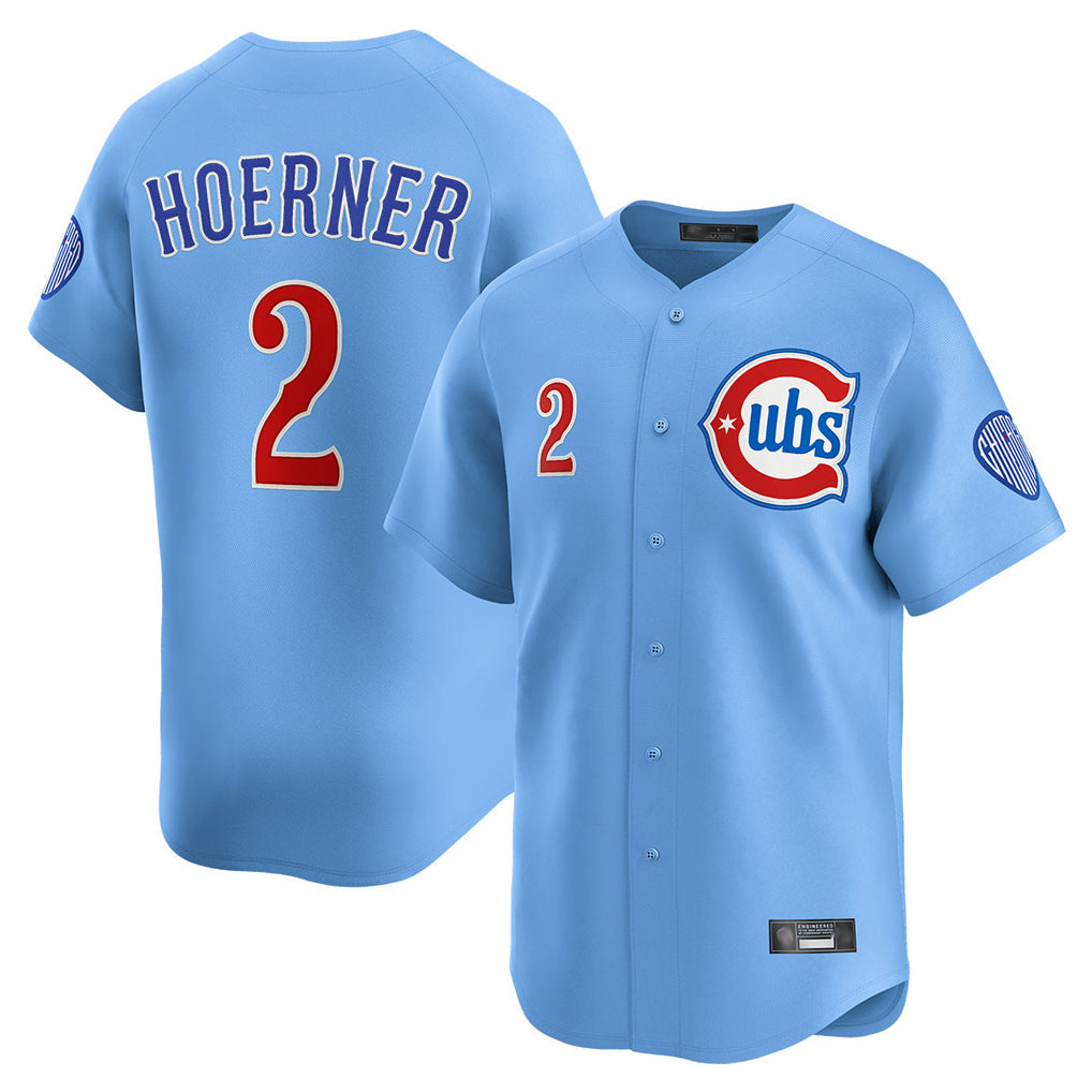 Kdoa C.Cubs #2 Nico Hoerner Player Light Blue Limited Home Stitched Jerseys