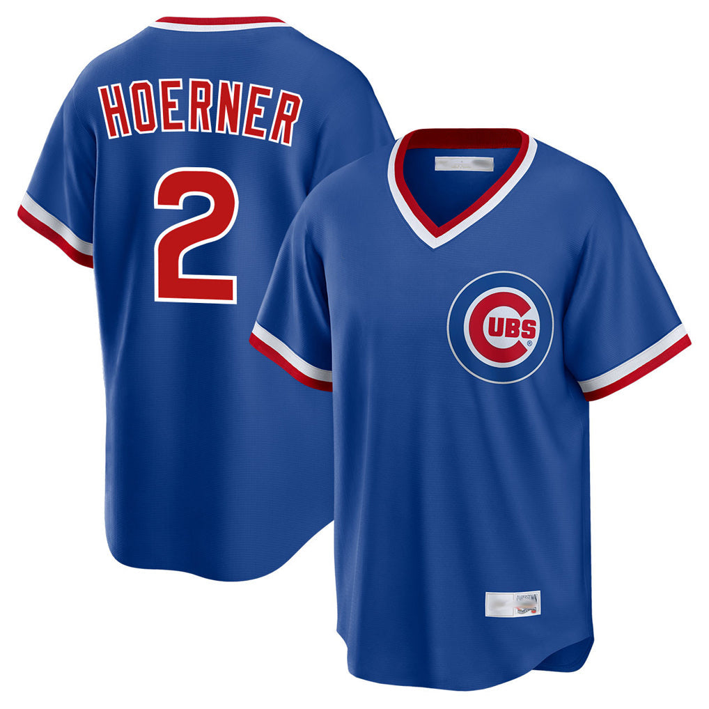 Kdoa C.Cubs #2 Nico Hoerner Player Royal T-shirt Cooperstown Collection Limited Stitched Jerseys
