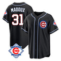 Kdoa C.Cubs #31 Greg Maddux Player Black Fashion Out 150th Anniversary Game Stitched Jerseys