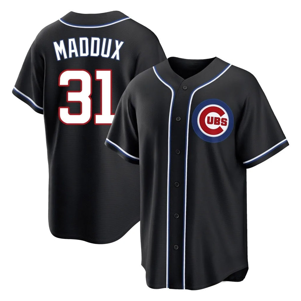 Kdoa C.Cubs #31 Greg Maddux Player Black Fashion Out Game Stitched Jerseys