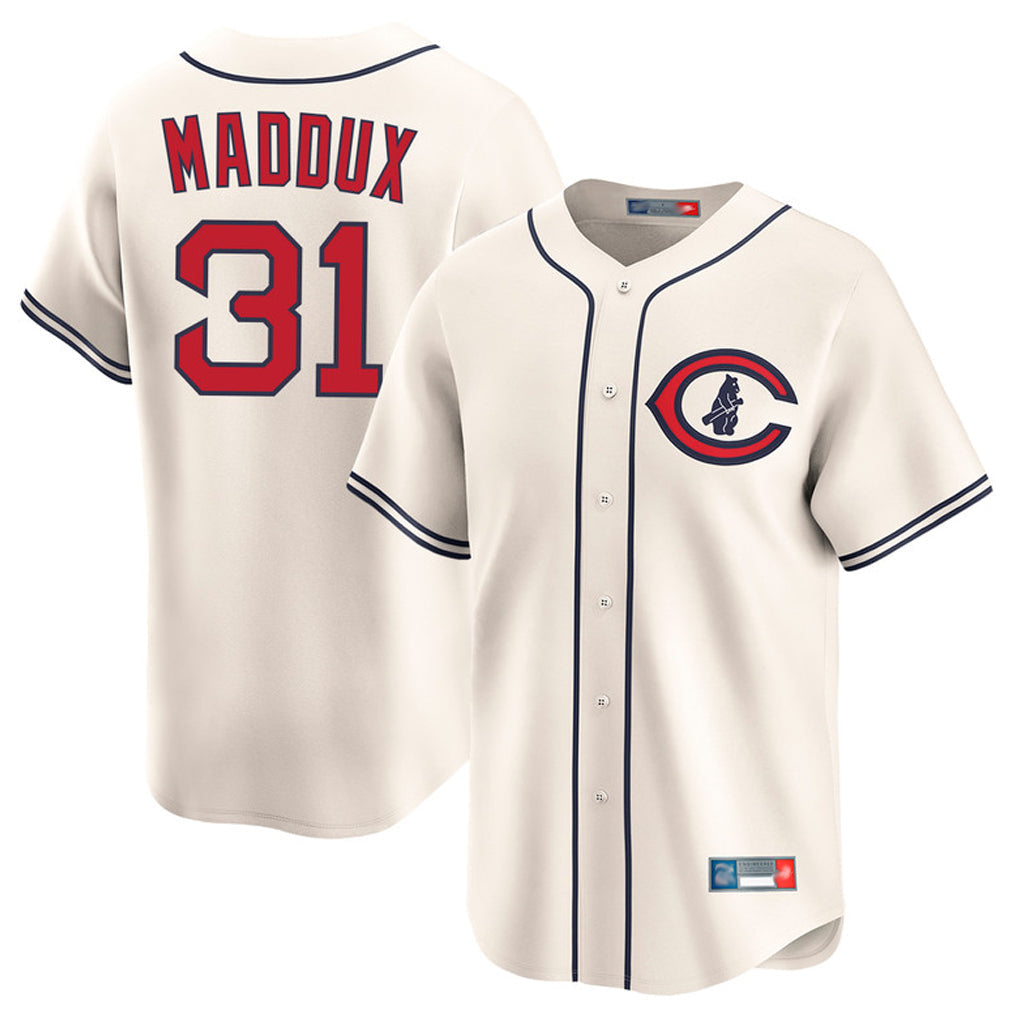 Kdoa C.Cubs #31 Greg Maddux Player Cream Field of Dreams Limited Home Game Stitched Jerseys