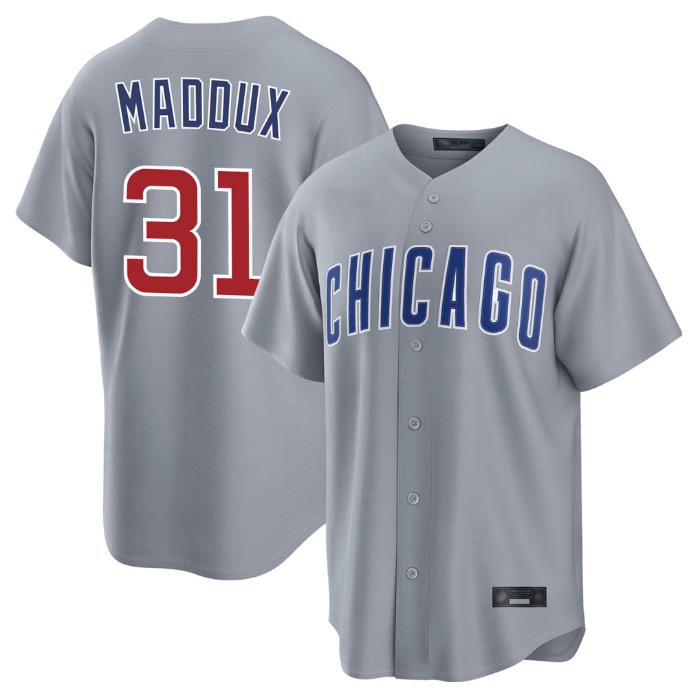 Kdoa C.Cubs #31 Greg Maddux Player Gray Home Game Stitched Jerseys