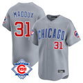 Kdoa C.Cubs #31 Greg Maddux Player Gray Road 150th Anniversary Limited Home Stitched Jerseys