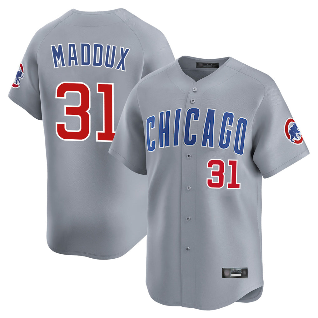 Kdoa C.Cubs #31 Greg Maddux Player Gray Road Limited Home Stitched Jerseys