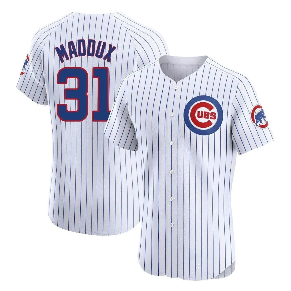 Kdoa C.Cubs #31 Greg Maddux Player White Limited Elite Home Game Stitched Jerseys