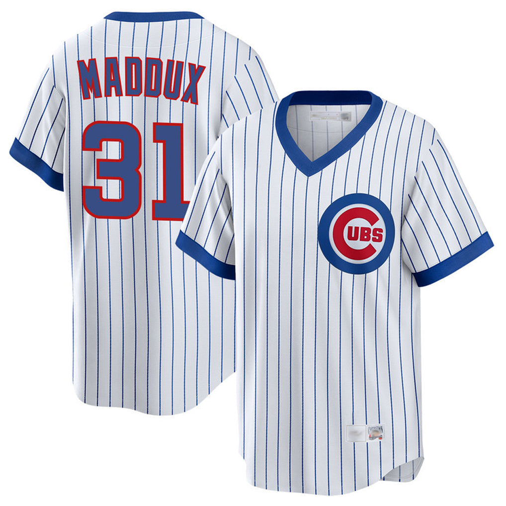 Kdoa C.Cubs #31 Greg Maddux Player White T-shirt Cooperstown Collection Limited Stitched Jerseys