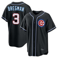 Kdoa C.Cubs #3 Alex Bregman Black Fashion Out Game Stitched Jerseys