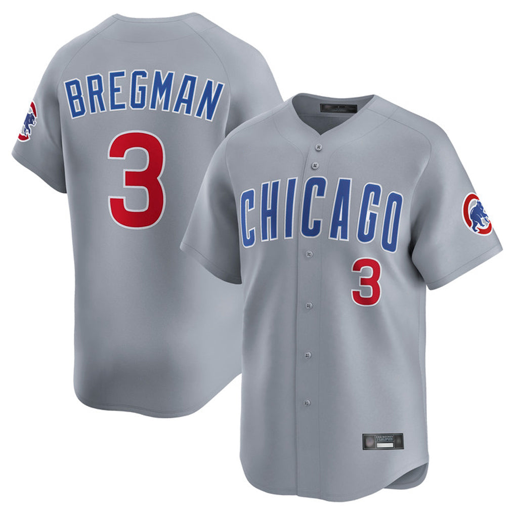 Kdoa C.Cubs #3 Alex Bregman Gray Road Limited Home Stitched Jerseys