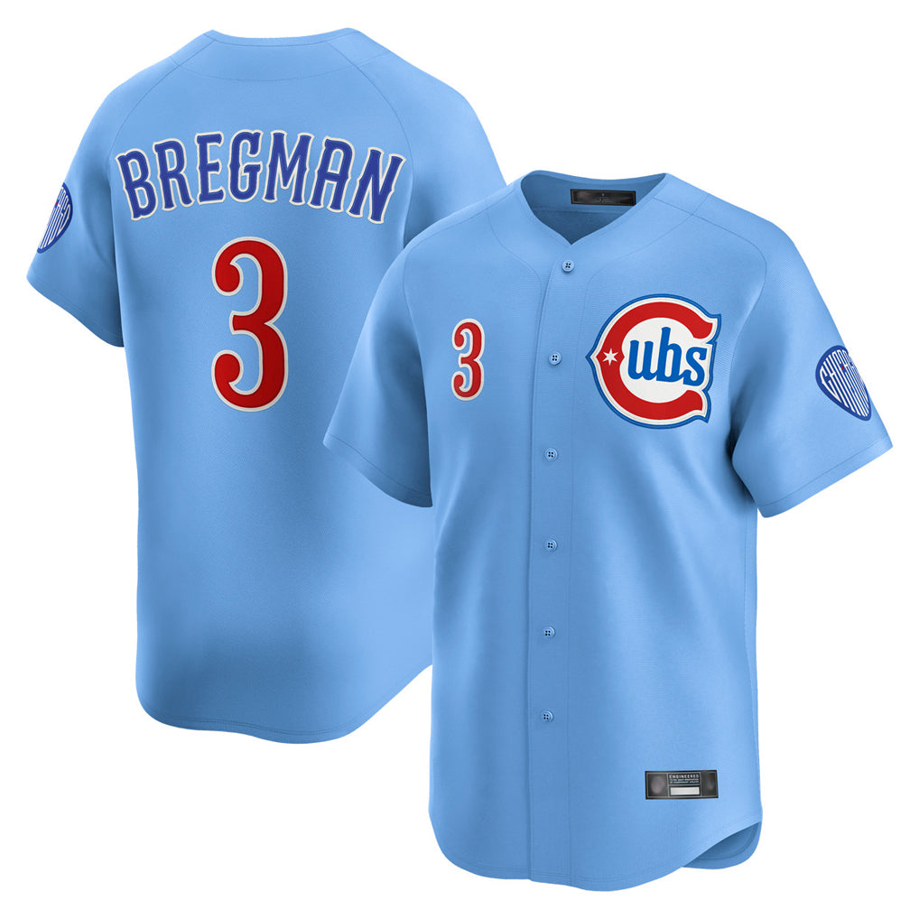 Kdoa C.Cubs #3 Alex Bregman Light Blue Limited Home Stitched Jerseys