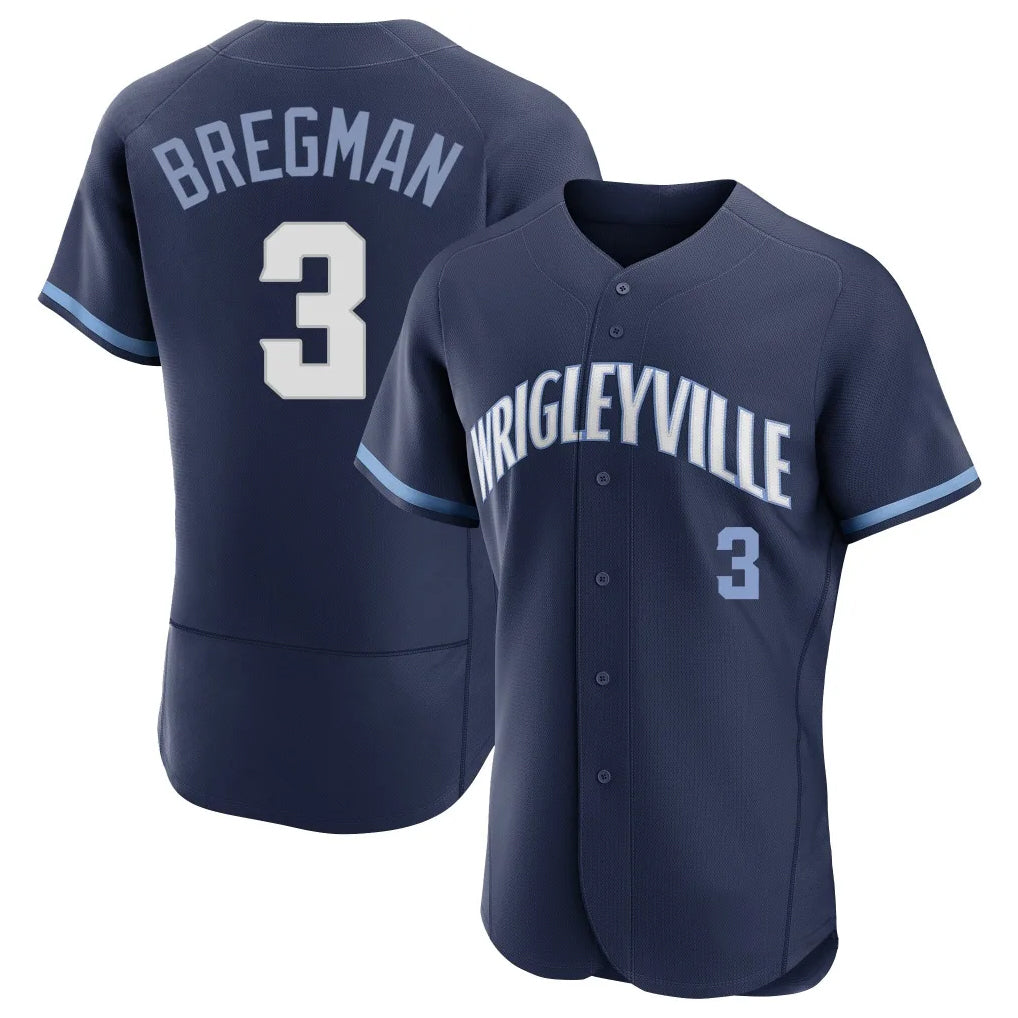 Kdoa C.Cubs #3 Alex Bregman Navy City Connect Limited Elite Home Stitched Jerseys