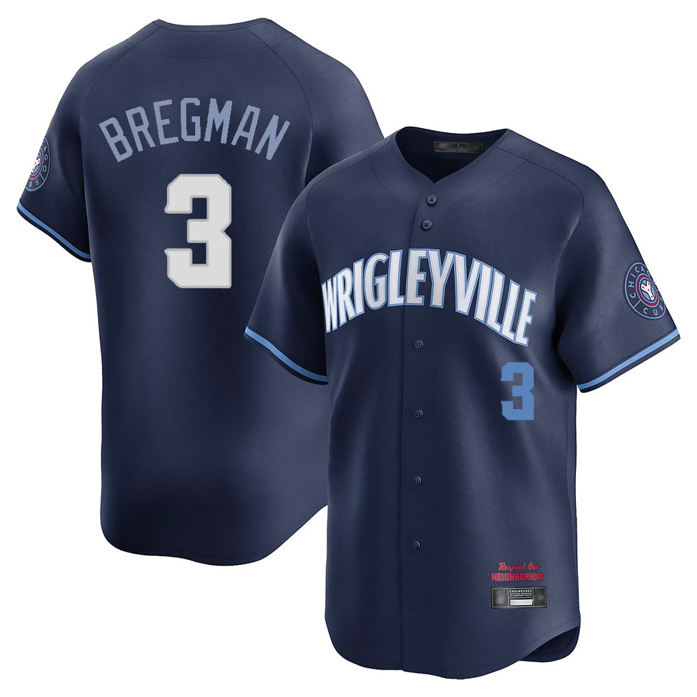 Kdoa C.Cubs #3 Alex Bregman Navy City Connect Limited Home Stitched Jerseys