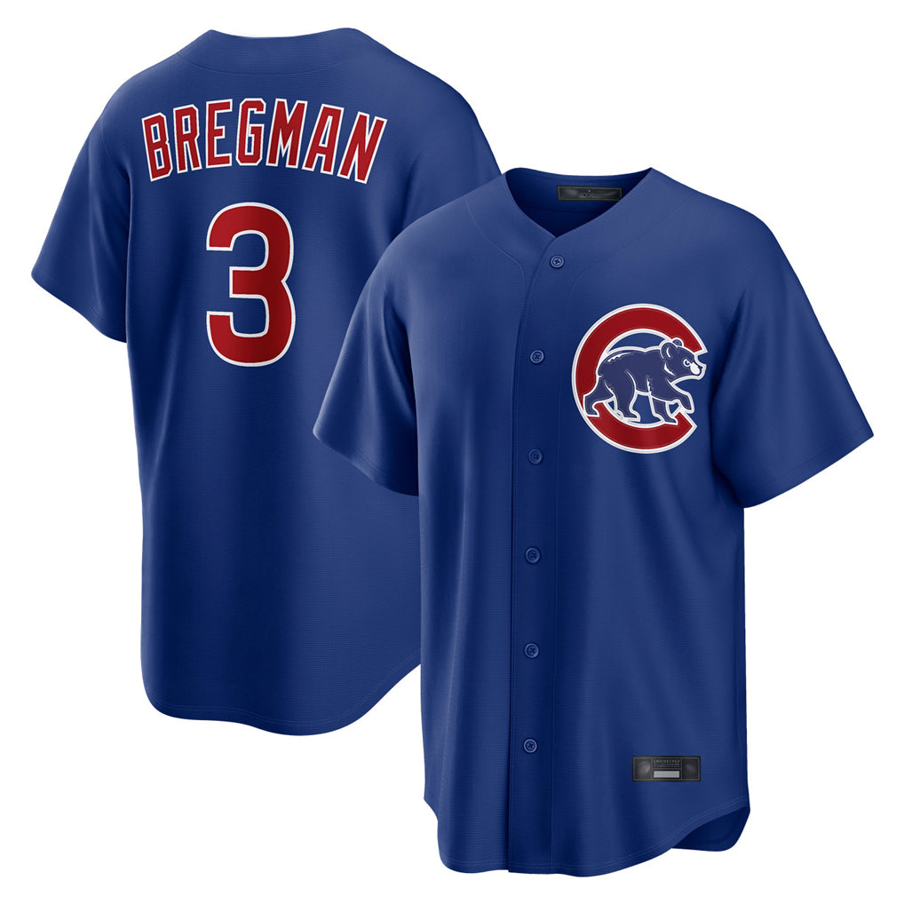 Kdoa C.Cubs #3 Alex Bregman Royal Home Game Stitched Jerseys