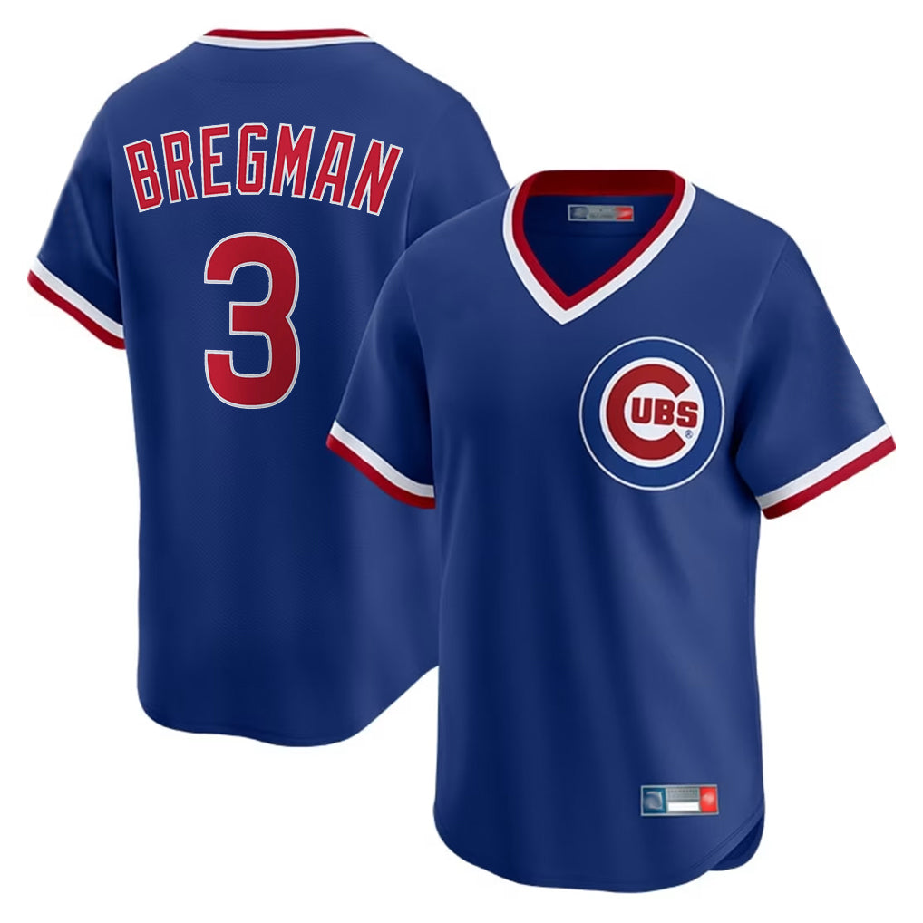 Kdoa C.Cubs #3 Alex Bregman Royal T-shirt Cooperstown Collection Limited Stitched Jerseys