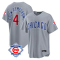 Kdoa C.Cubs #4 Pete Crow-Armstrong Player Gray 150th Anniversary Home Game Stitched Jerseys